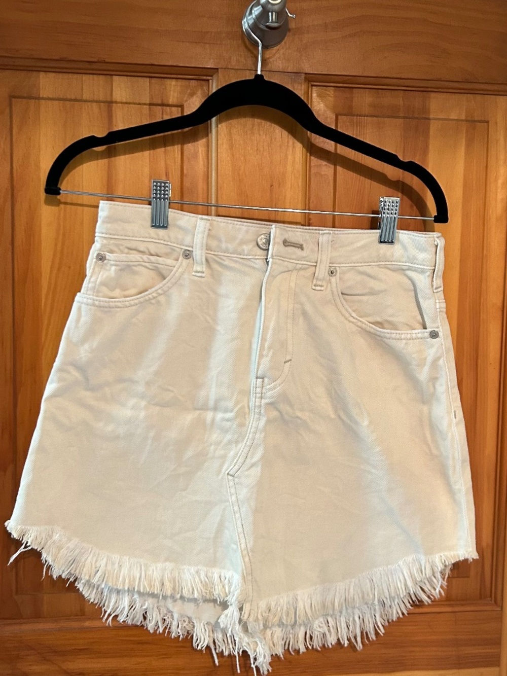 NWT We the Free Fringed Hem Denim Skirt Size 26